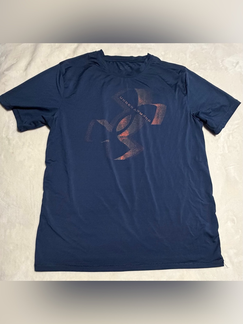Under Armour Navy Tee with Subtle Orange Graphic